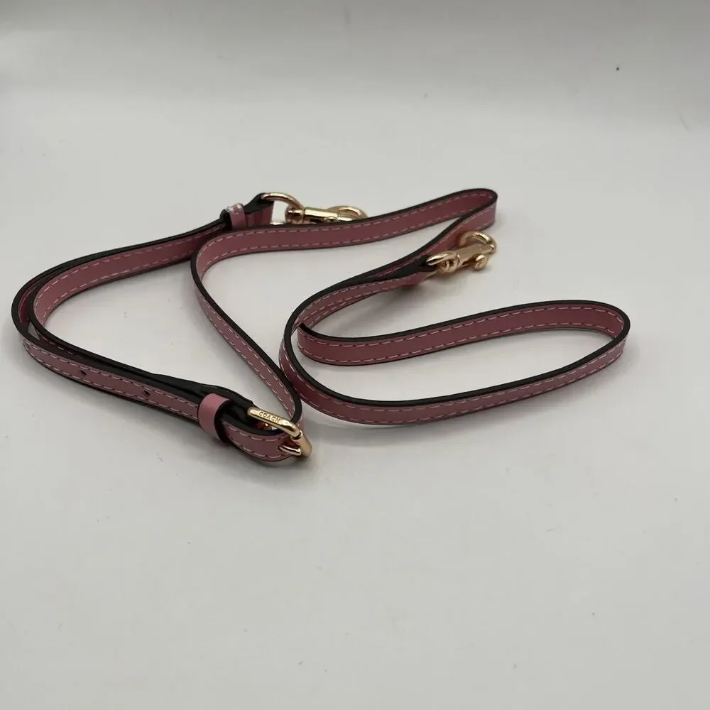 Coach Adjustable Leather Replacement Strap Pink Gold Tone Hardware Crossbody